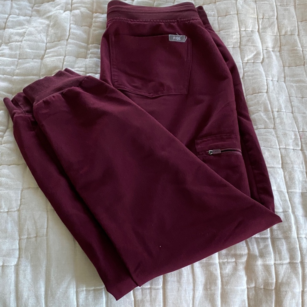 Figs maroon joggers. Gently worn